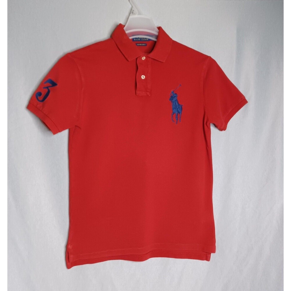 Polo Ralph Lauren Polo Shirt Womens Small Petite Red Custom Slim Fit Big Pony 3